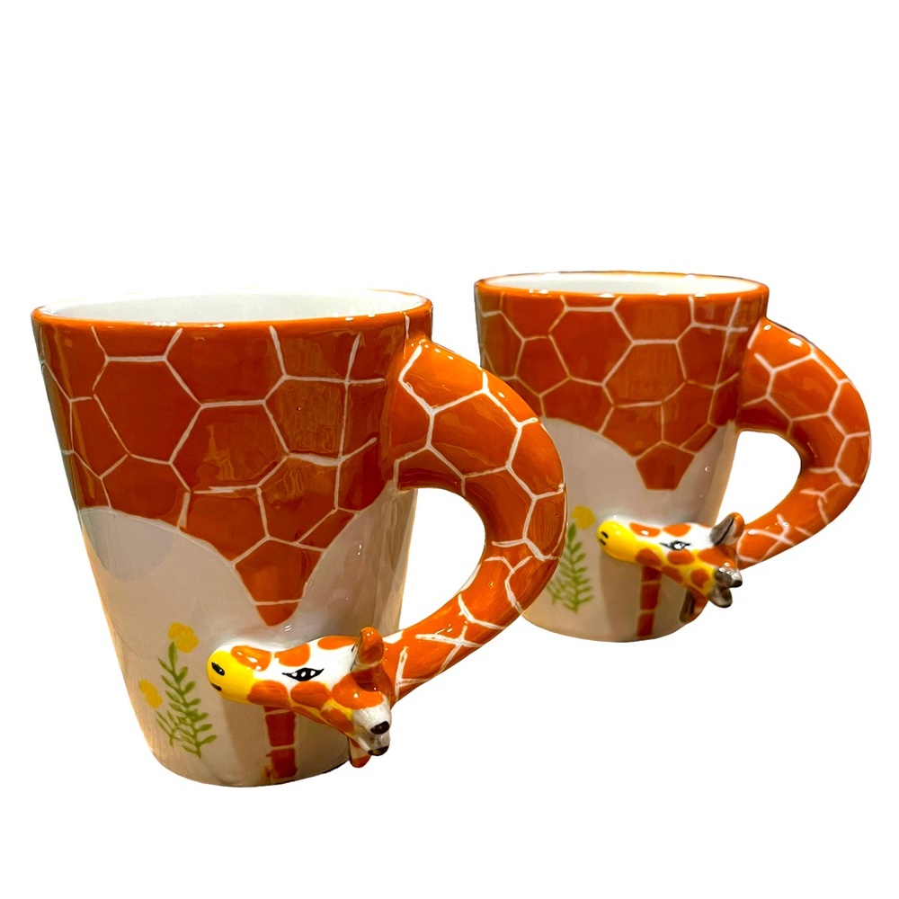 Hand-painted Animals Ceramic Mug ,13.66oz Giraffe, Coffee or Tea Mug, Llomee